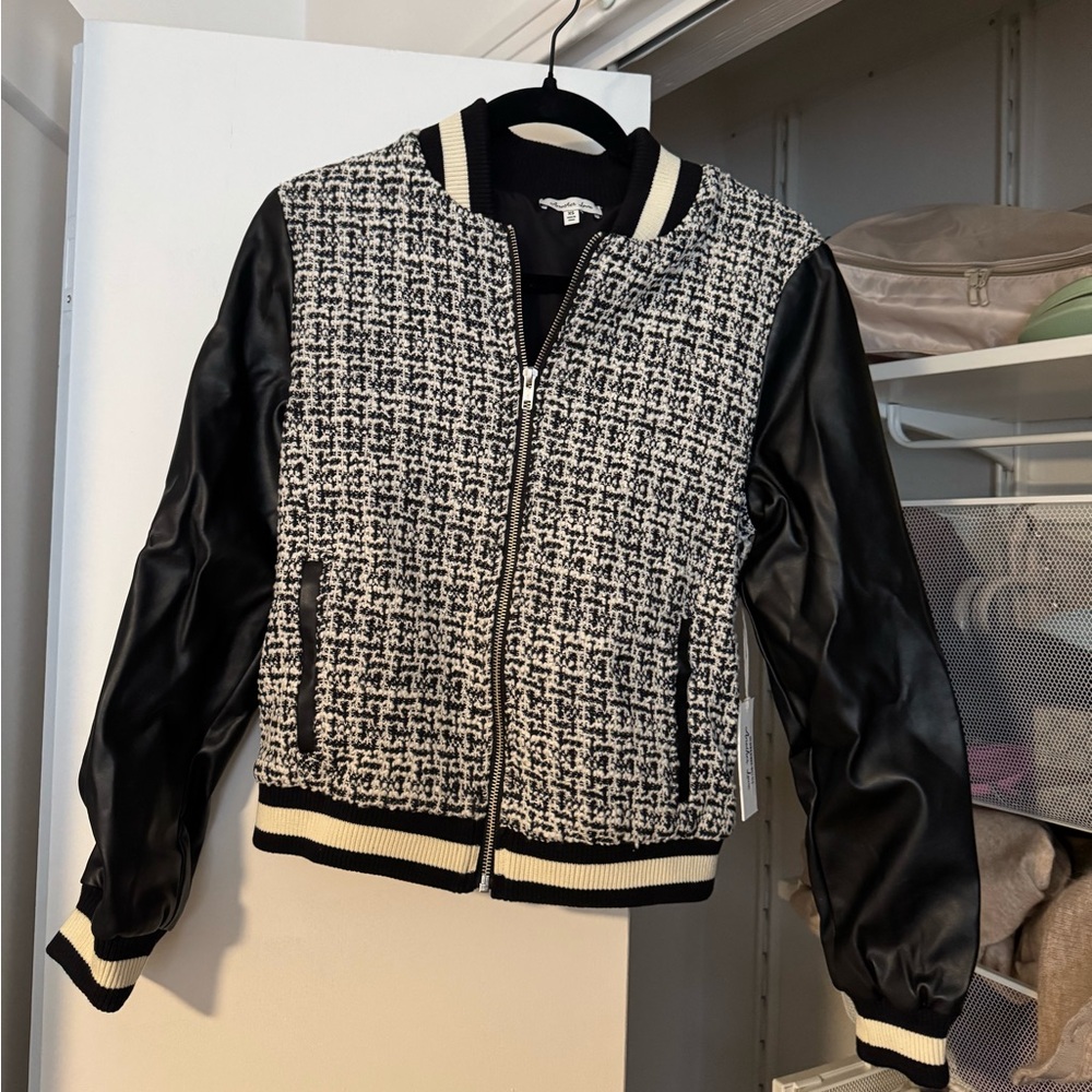 NWT Another Love Black and White Bomber Jacket